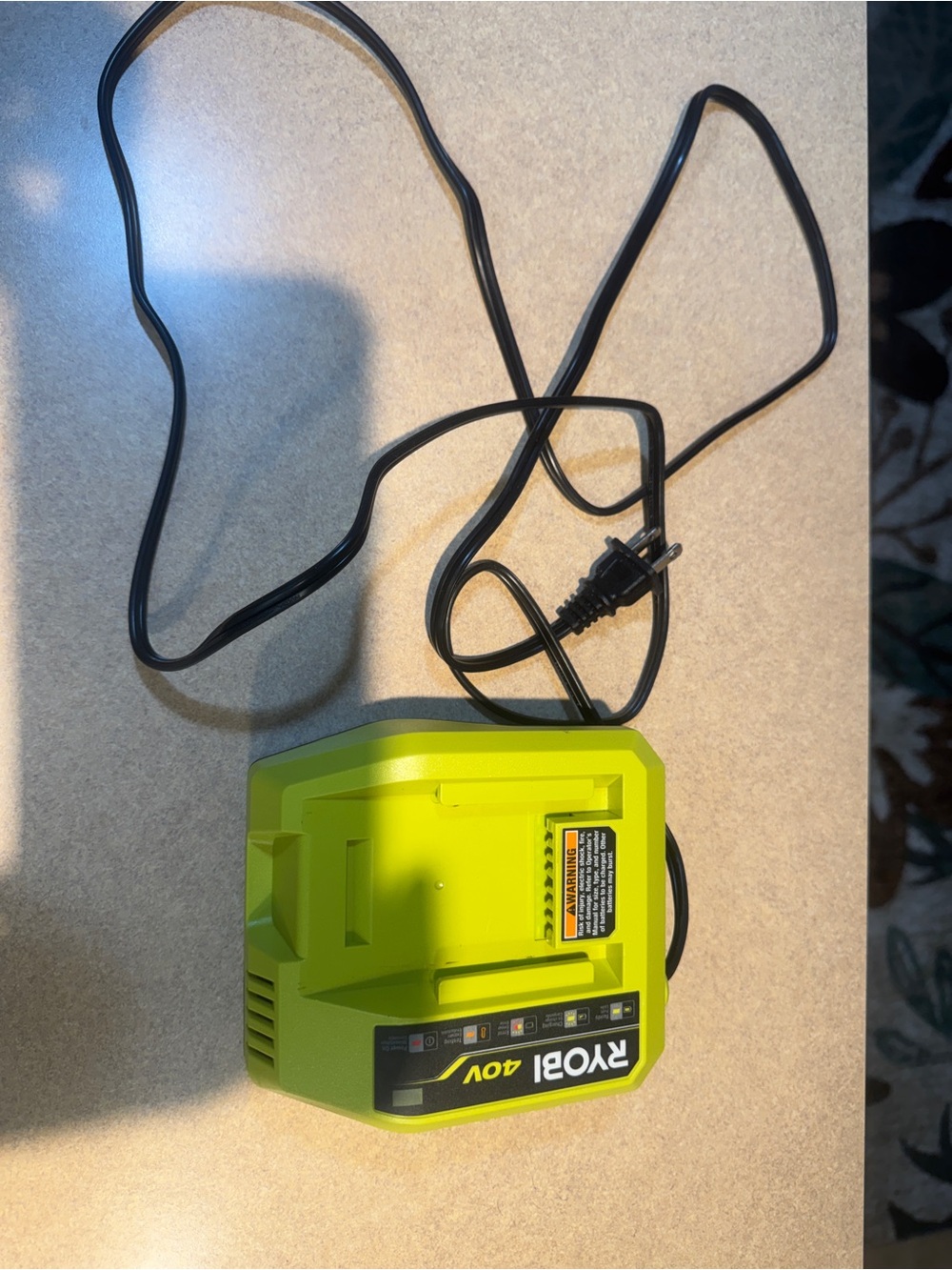 Ryobi OP401 40-Volt Lithium-Ion Battery Charger ONLY